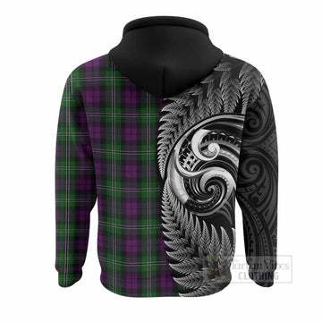 Wilson Tartan Crest Hoodie With New Zealand Silver Fern Maori Koru