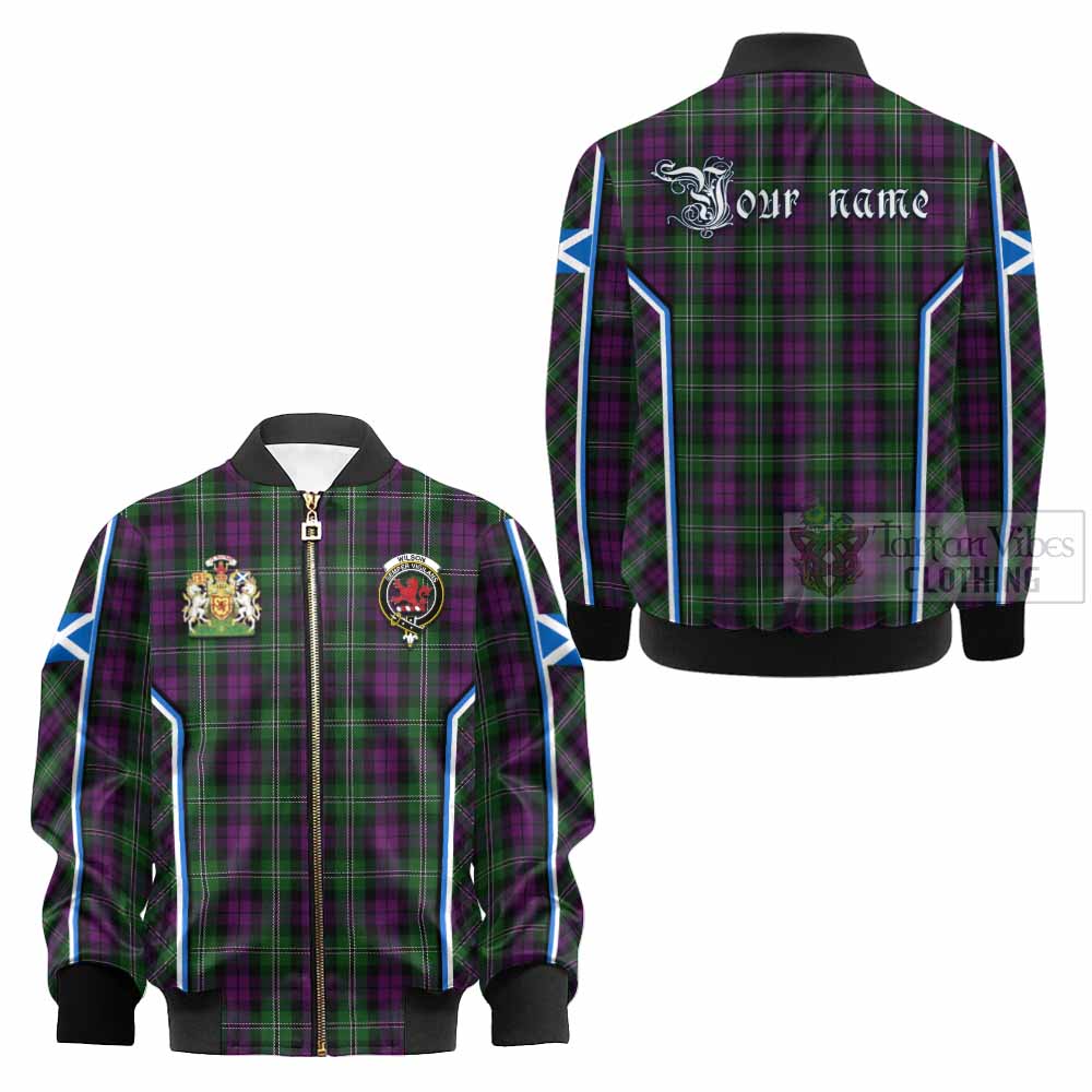 Wilson Tartan Crest Kid Bomber Jacket Scotland Coat of Arm Flag Style - Tartan Vibes Clothing