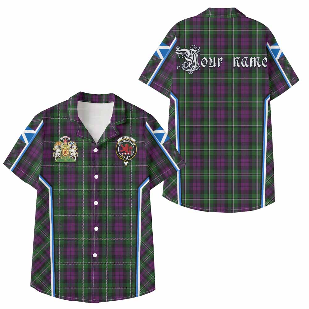 Wilson Tartan Crest Kid Hawaiian Shirt Scotland Coat of Arm Flag Style - Tartan Vibes Clothing