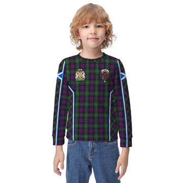 Wilson Tartan Crest Kid Knitted Sweatshirt Scotland Coat of Arm Flag Style - Tartan Vibes Clothing