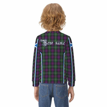 Wilson Tartan Crest Kid Knitted Sweatshirt Scotland Coat of Arm Flag Style - Tartan Vibes Clothing