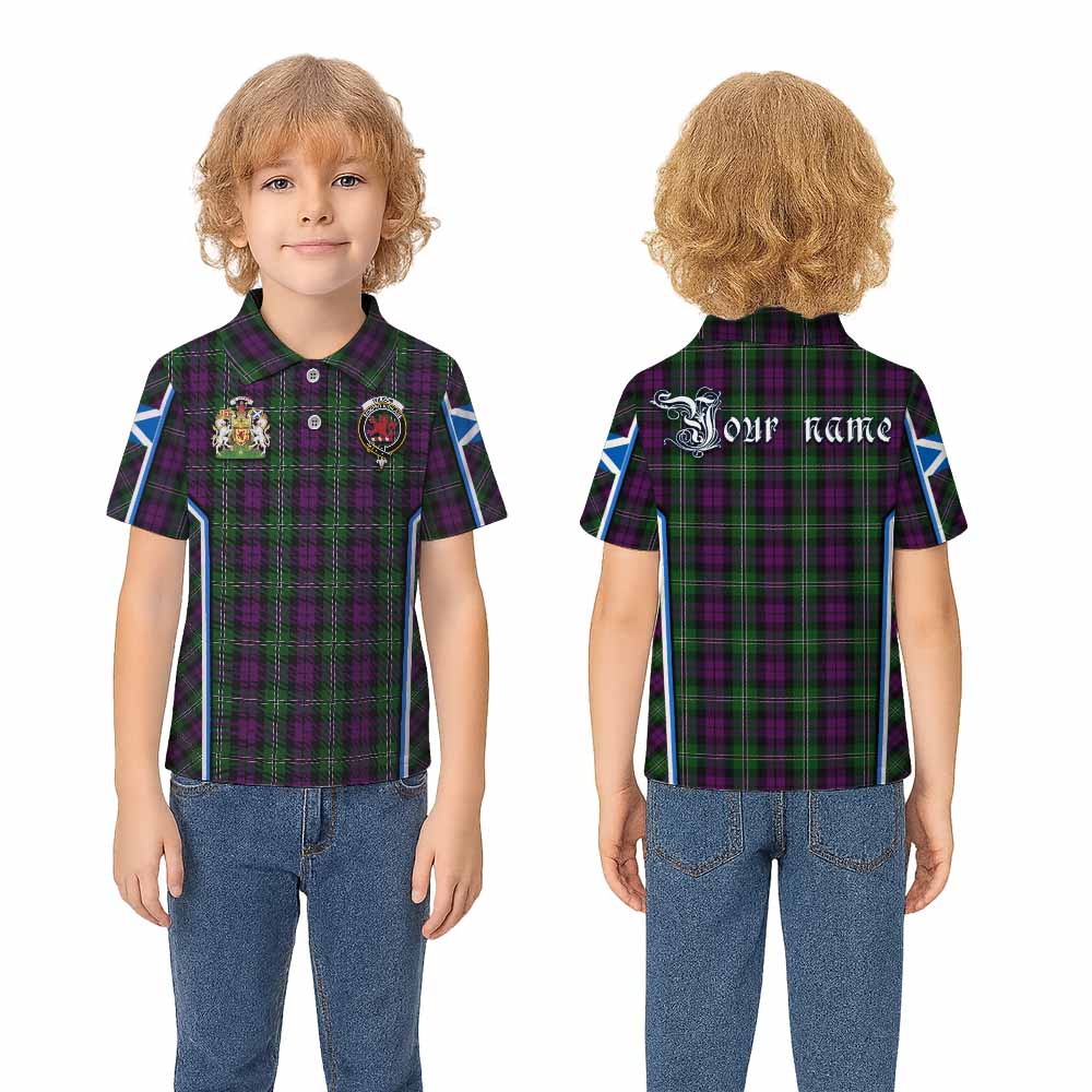 Wilson Tartan Crest Kid Polo Shirt Scotland Coat of Arm Flag Style - Tartan Vibes Clothing