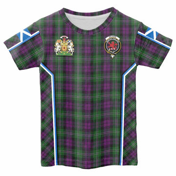 Wilson Tartan Crest Kid T-shirt Scotland Coat of Arm Flag Style - Tartan Vibes Clothing