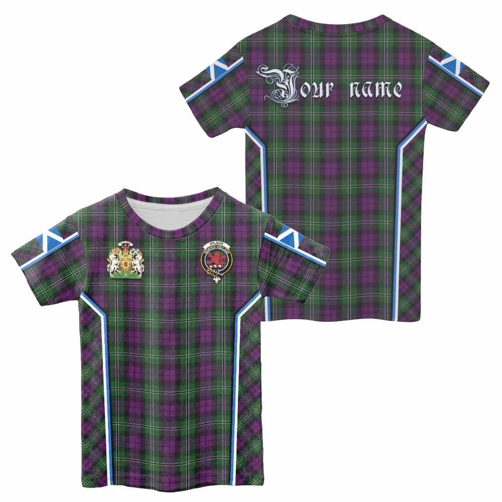 Wilson Tartan Crest Kid T-shirt Scotland Coat of Arm Flag Style - Tartan Vibes Clothing