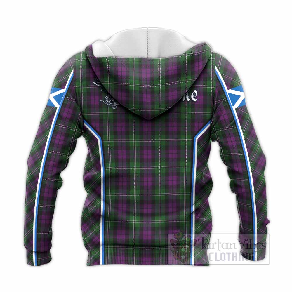 Wilson Tartan Crest Knitted Hoodie Scotland Coat of Arm Flag Style - Tartan Vibes Clothing