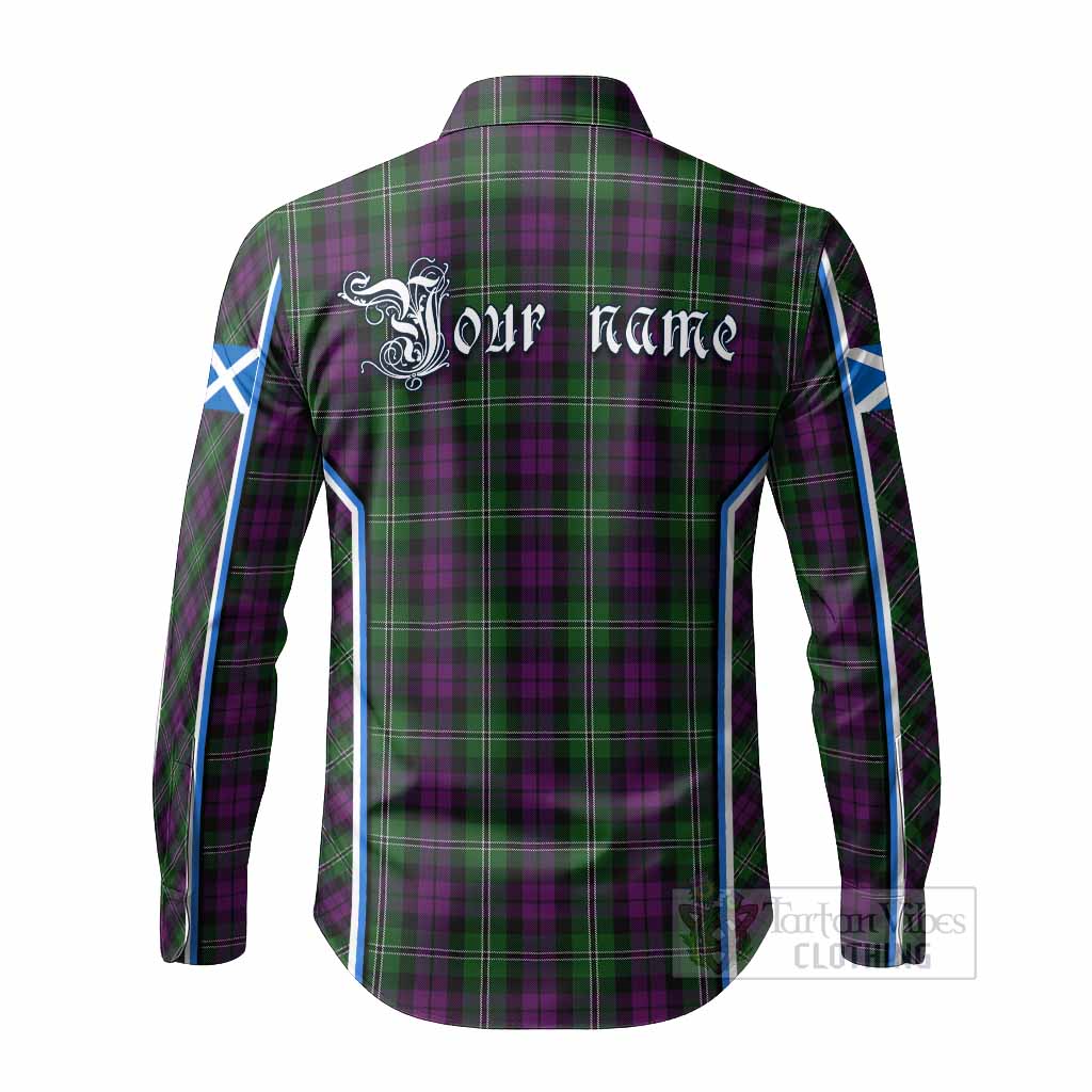 Wilson Tartan Crest Long Sleeve Button Shirts Scotland Coat of Arm Flag Style - Tartan Vibes Clothing