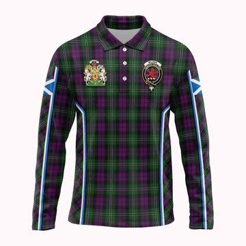 Wilson Tartan Crest Long Sleeve Polo Shirt Scotland Coat of Arm Flag Style - Tartan Vibes Clothing