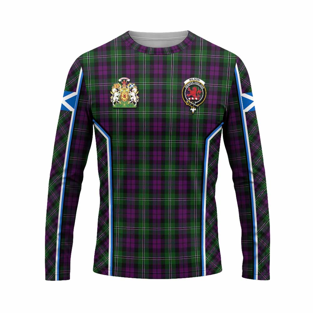 Wilson Tartan Crest Long Sleeve T-Shirt Scotland Coat of Arm Flag Style - Tartan Vibes Clothing