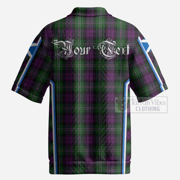 Wilson Tartan Crest Men’s Polo Sweater Top Scotland Coat of Arm Flag Style