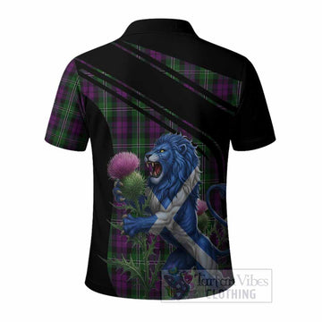 Wilson Tartan Crest Polo Shirt Scottish Lion Rampant Thistle - Tartan Vibes Clothing