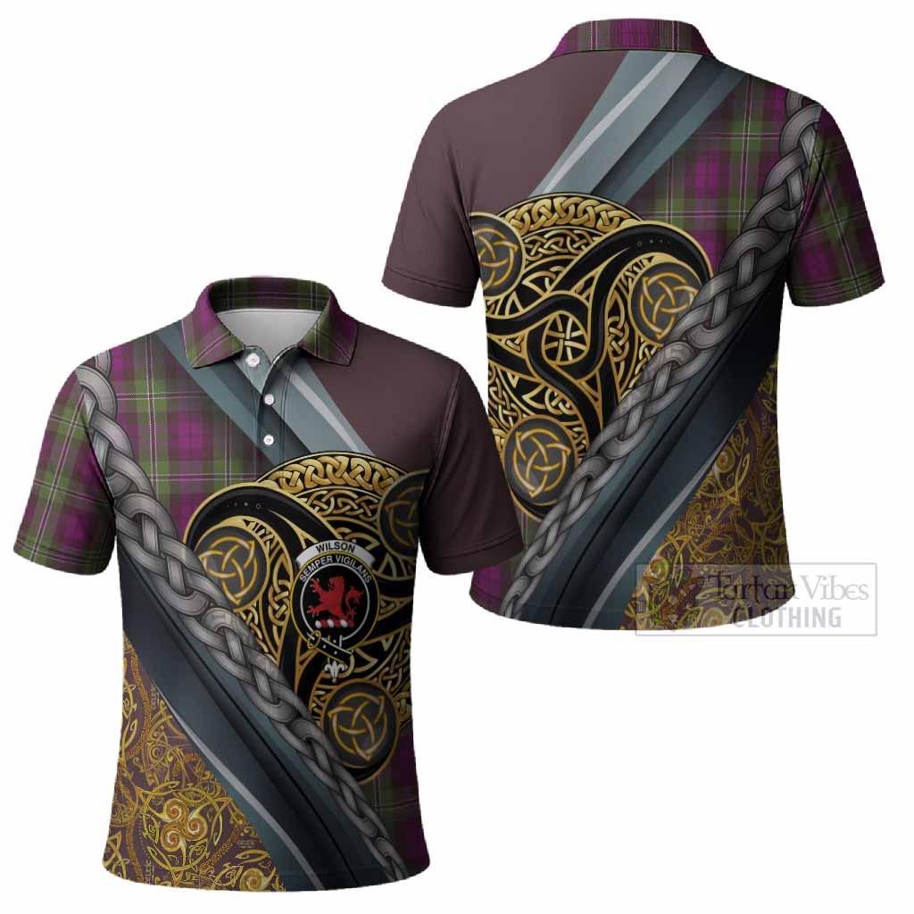 Wilson Tartan Crest Polo Shirt Scottish Triskele Celtic