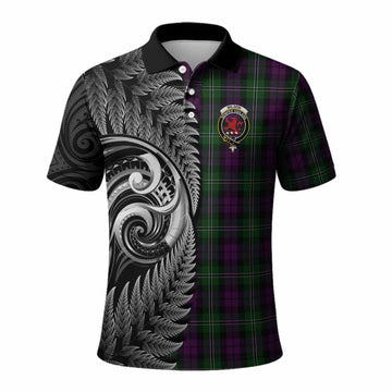 Wilson Tartan Crest Polo Shirt With New Zealand Silver Fern Maori Koru