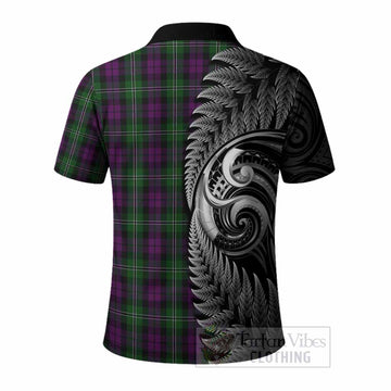 Wilson Tartan Crest Polo Shirt With New Zealand Silver Fern Maori Koru