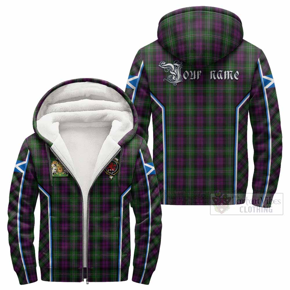 Wilson Tartan Crest Sherpa Hoodie Scotland Coat of Arm Flag Style - Tartan Vibes Clothing