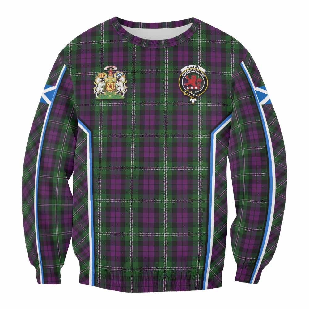 Wilson Tartan Crest Sweatshirt Scotland Coat of Arm Flag Style - Tartan Vibes Clothing