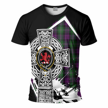 Wilson Tartan Crest T-Shirt Scottish Celtic Cross Heritage