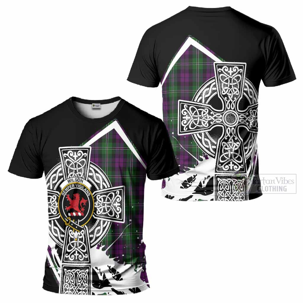 Wilson Tartan Crest T-Shirt Scottish Celtic Cross Heritage - Tartan Vibes Clothing