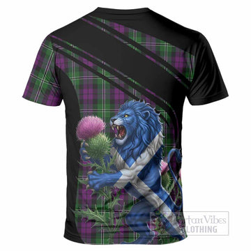 Wilson Tartan Crest T-Shirt Scottish Lion Rampant Thistle