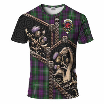 Wilson Tartan Crest T-Shirt Scottish Thistle Loch Ness Monster