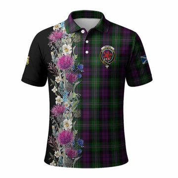Wilson Tartan Crest Thistle Floral Polo Shirt Kid - Tartan Vibes Clothing