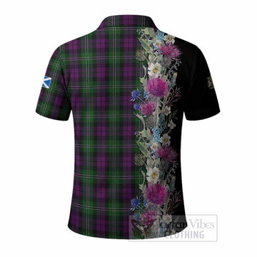 Wilson Tartan Crest Thistle Floral Polo Shirt - Tartan Vibes Clothing