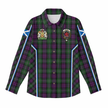 Wilson Tartan Crest Women Casual Shirt Scotland Coat of Arm Flag Style - Tartan Vibes Clothing