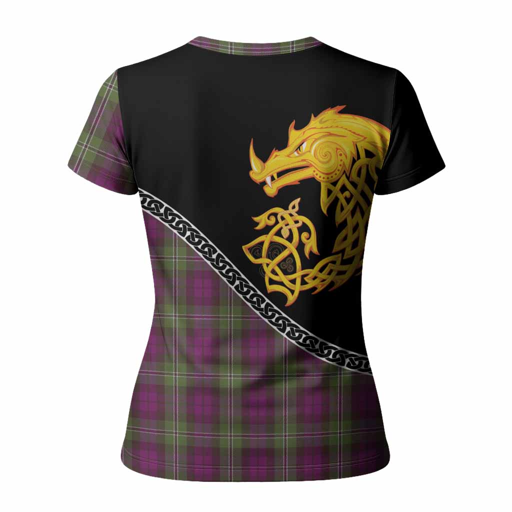 Wilson Tartan Crest Women T shirt Legendary Dragon Knot Half Style