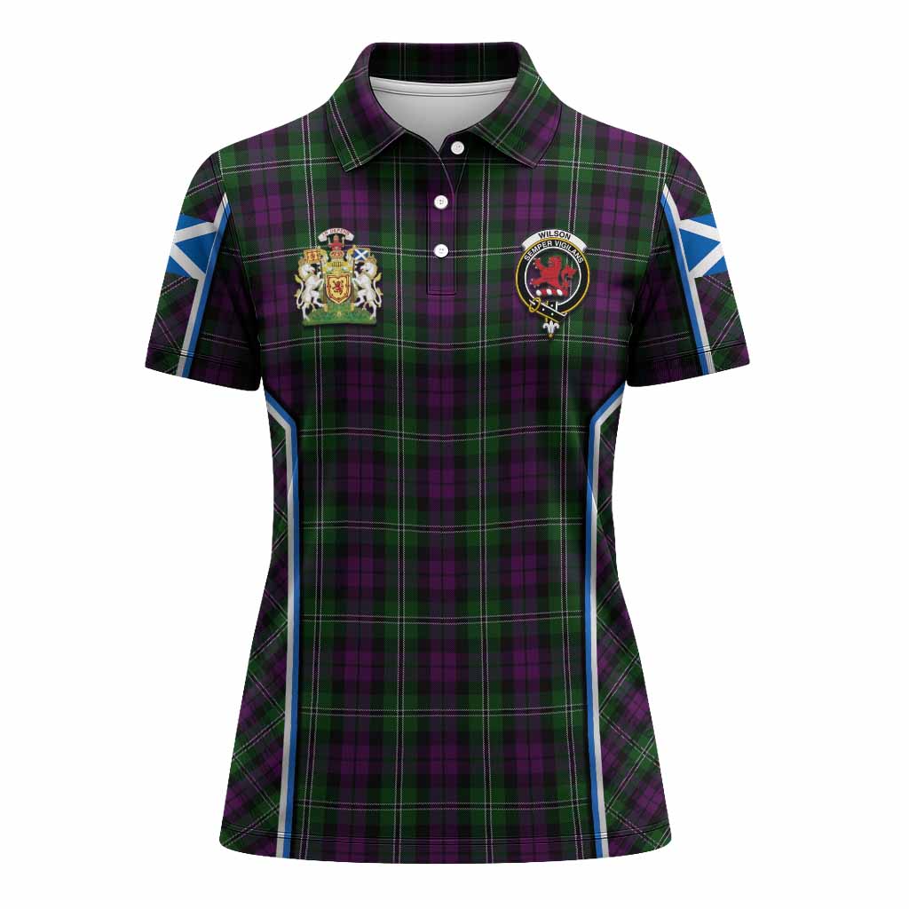 Wilson Tartan Crest Women's Polo Shirt Scotland Coat of Arm Flag Style - Tartan Vibes Clothing