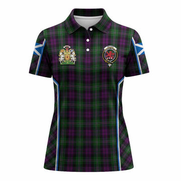 Wilson Tartan Crest Women's Polo Shirt Scotland Coat of Arm Flag Style - Tartan Vibes Clothing