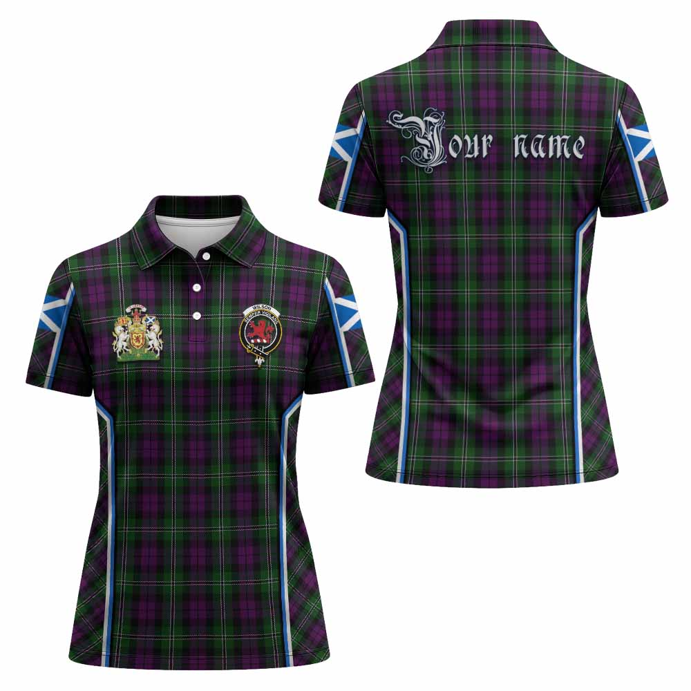 Wilson Tartan Crest Women's Polo Shirt Scotland Coat of Arm Flag Style - Tartan Vibes Clothing