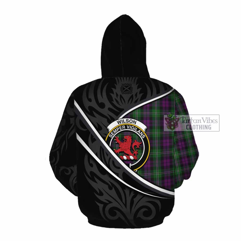 Wilson Tartan Family Crest Cotton Hoodie Celtic Scottish Thistle Floral - Tartan Vibes Clothing