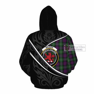 Wilson Tartan Family Crest Cotton Hoodie Celtic Scottish Thistle Floral - Tartan Vibes Clothing