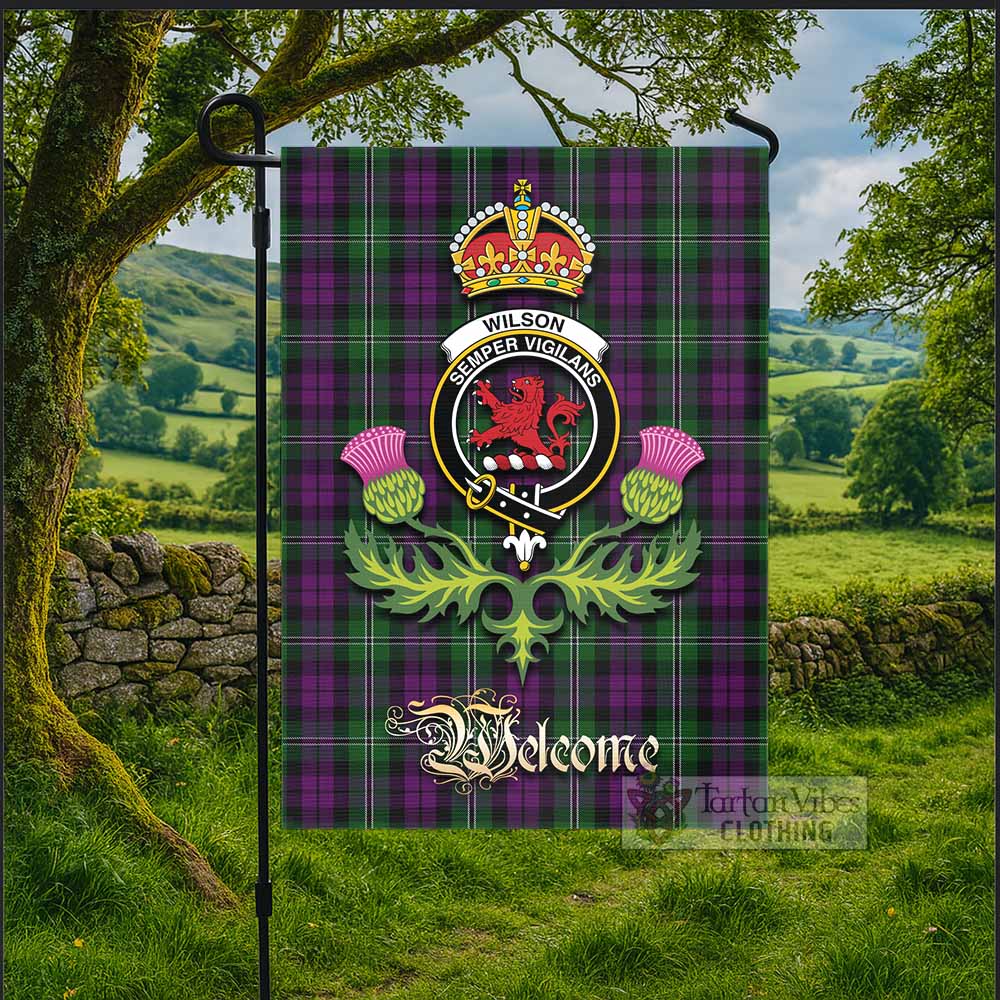 Wilson Tartan Family Crest Garden Flag Royal Thistle Welcome Style - Tartan Vibes Clothing
