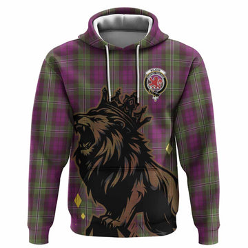 Wilson Tartan Family Crest Hoodie Crowned Lion Roaring