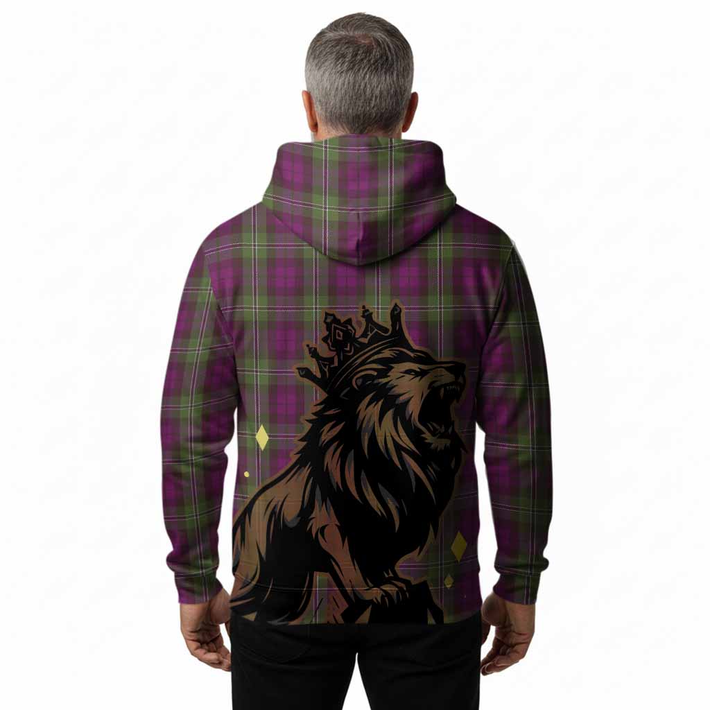 Wilson Tartan Family Crest Hoodie Crowned Lion Roaring