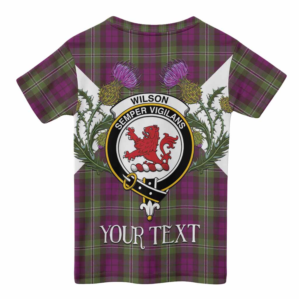 Wilson Tartan Family Crest Kid T-shirt Scottish Burns Night Thistle Floral