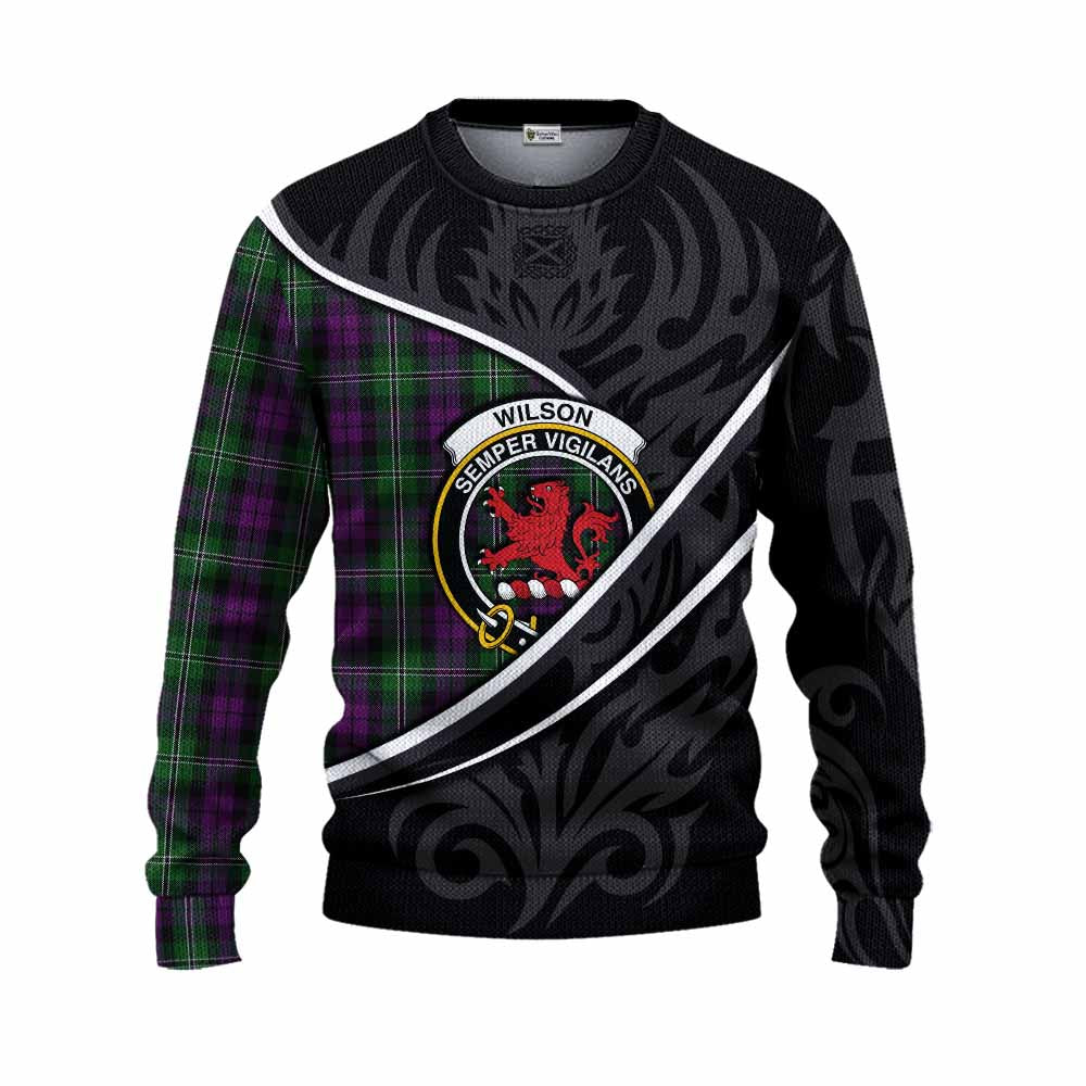Wilson Tartan Family Crest Knitted Sweater Celtic Scottish Thistle Floral - Tartan Vibes Clothing