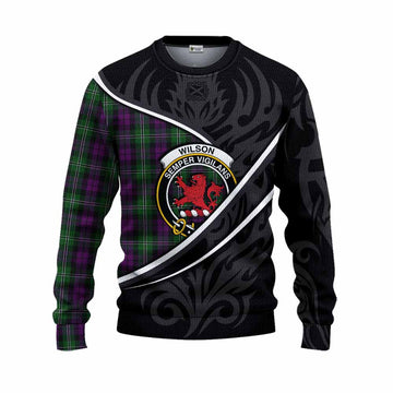 Wilson Tartan Family Crest Knitted Sweater Celtic Scottish Thistle Floral - Tartan Vibes Clothing