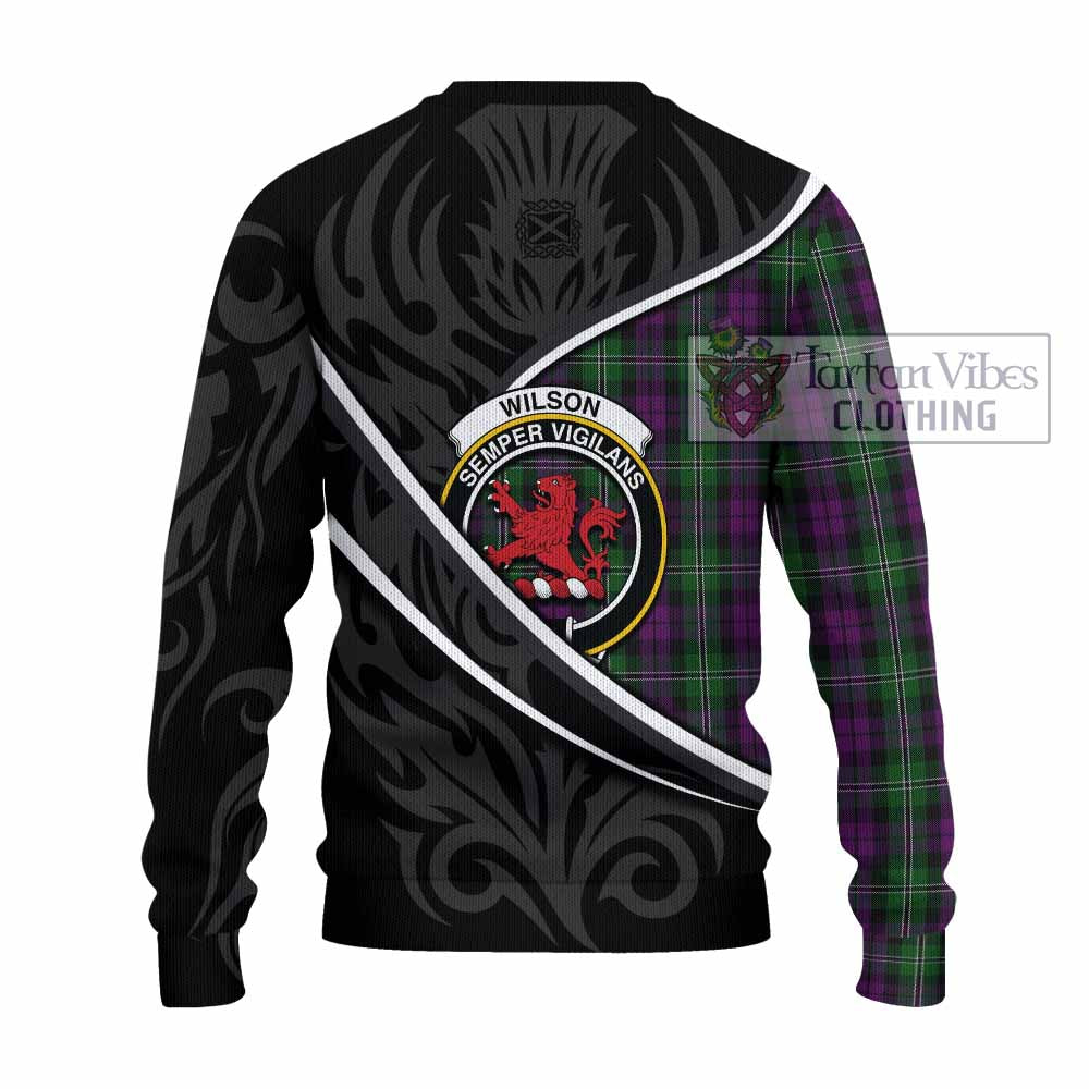 Wilson Tartan Family Crest Knitted Sweater Celtic Scottish Thistle Floral - Tartan Vibes Clothing