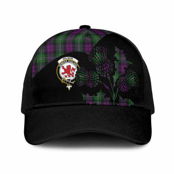 Wilson Tartan Family Crest Mesh Trucker Cap Scotland Thistle Floral Flag Style