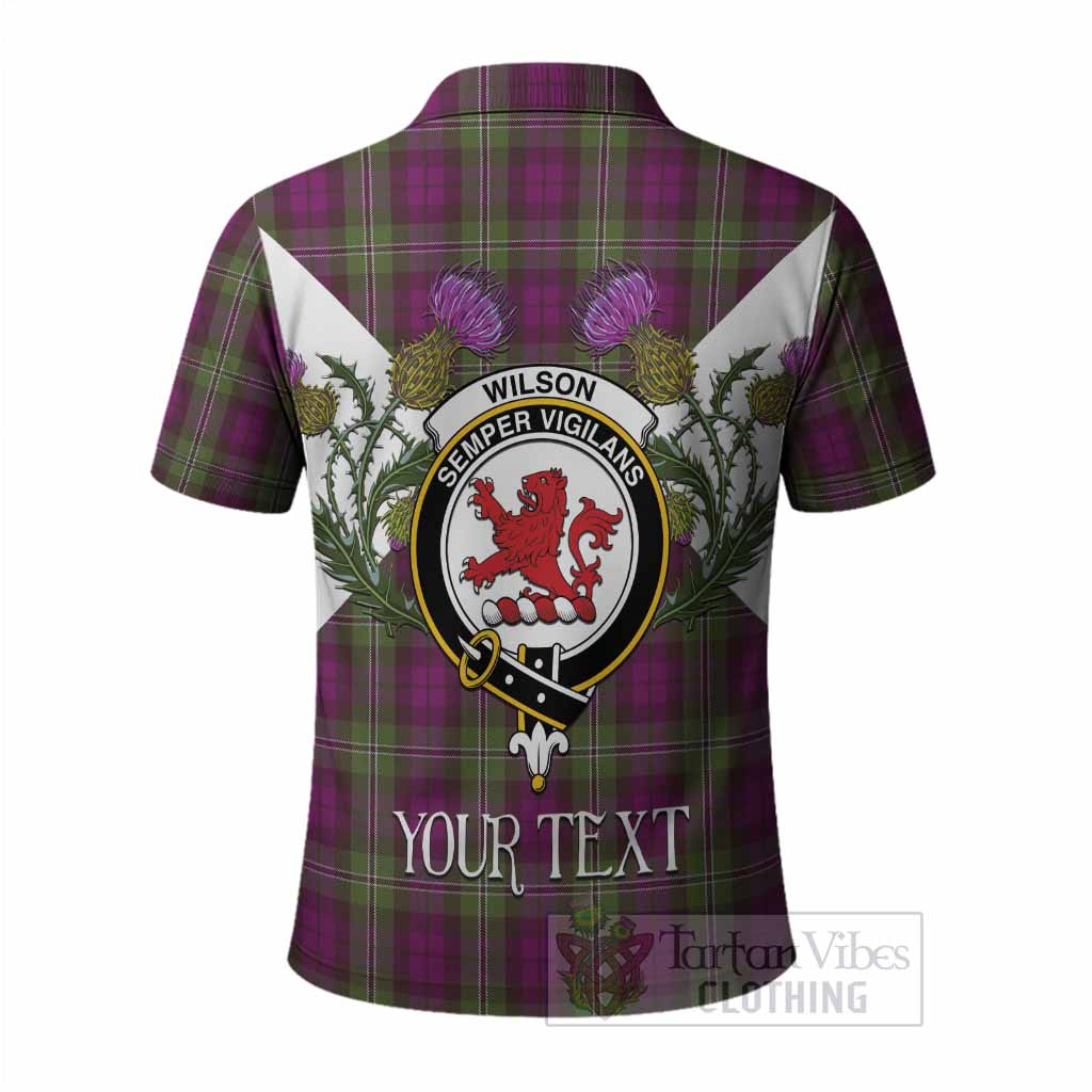 Wilson Tartan Family Crest Polo Shirt Scottish Burns Night Thistle Floral