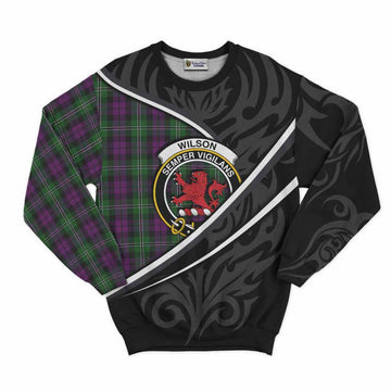 Wilson Tartan Family Crest Sweatshirt Celtic Scottish Thistle Floral - Tartan Vibes Clothing