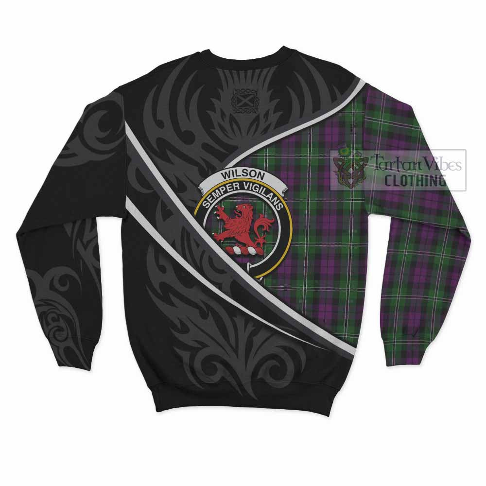 Wilson Tartan Family Crest Sweatshirt Celtic Scottish Thistle Floral - Tartan Vibes Clothing