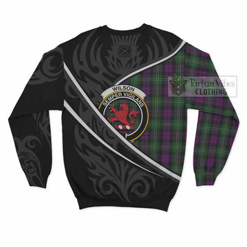 Wilson Tartan Family Crest Sweatshirt Celtic Scottish Thistle Floral - Tartan Vibes Clothing