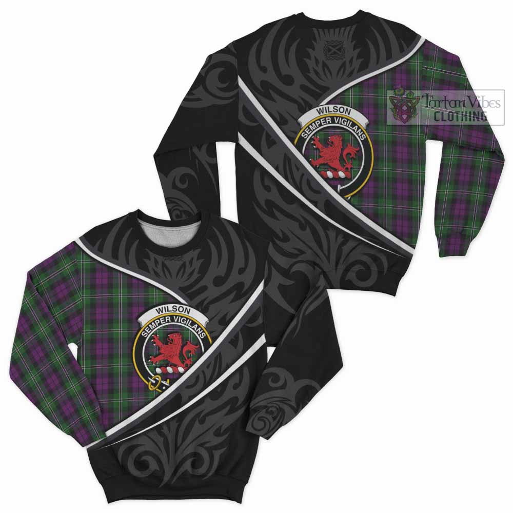 Wilson Tartan Family Crest Sweatshirt Celtic Scottish Thistle Floral - Tartan Vibes Clothing