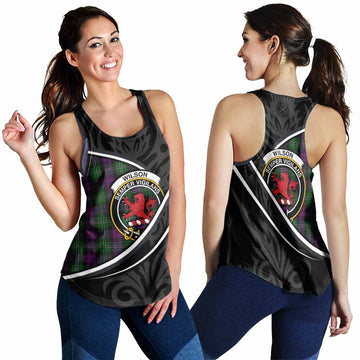 Wilson Tartan Family Crest Women Racerback Tanks Celtic Scottish Thistle Floral - Tartan Vibes Clothing