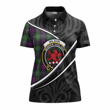 Wilson Tartan Family Crest Women's Polo Shirt Celtic Scottish Thistle Floral - Tartan Vibes Clothing