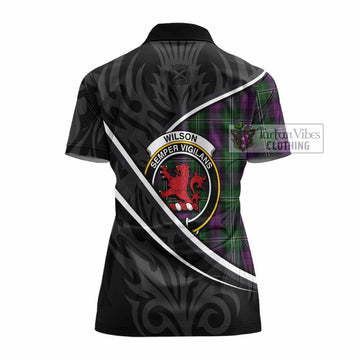 Wilson Tartan Family Crest Women's Polo Shirt Celtic Scottish Thistle Floral - Tartan Vibes Clothing