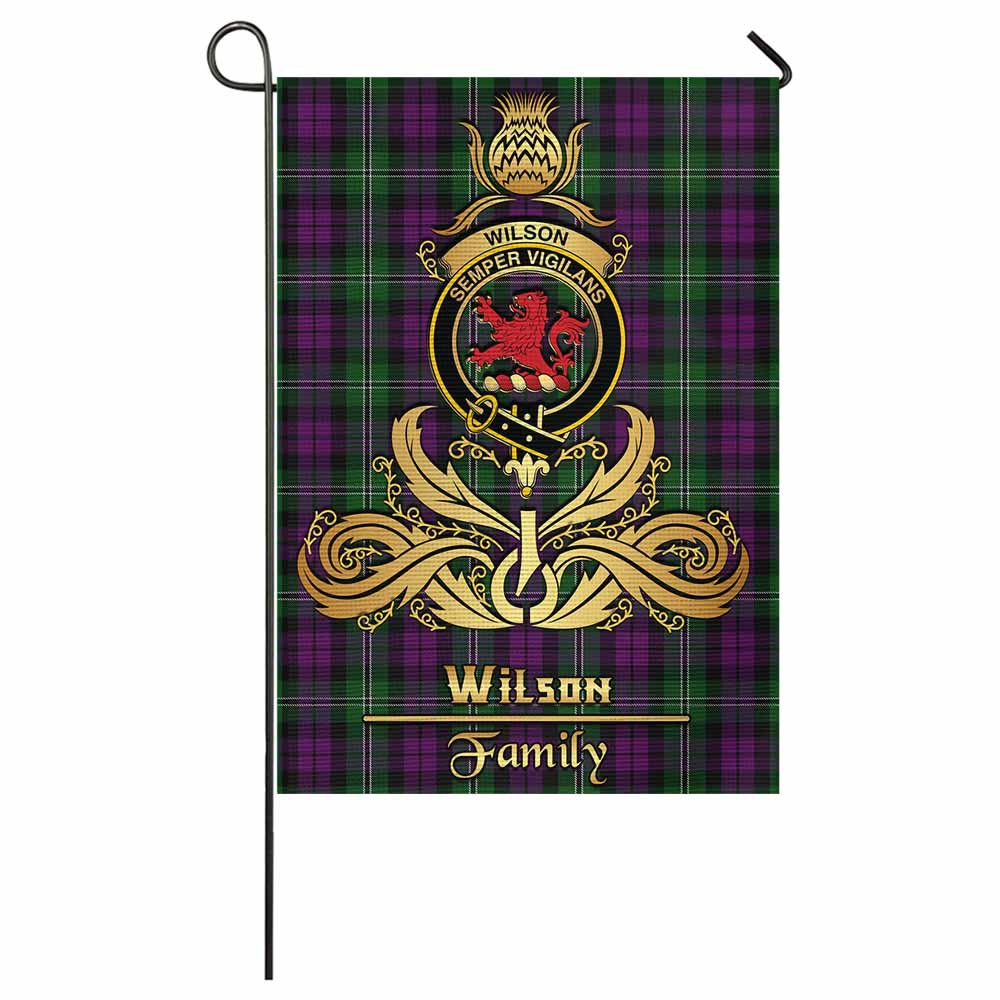 Wilson Tartan Garden Flag with Highland Thistle Cherish Family Crest Style - Tartan Vibes Clothing