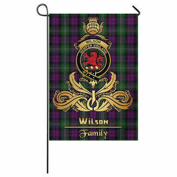 Wilson Tartan Garden Flag with Highland Thistle Cherish Family Crest Style
